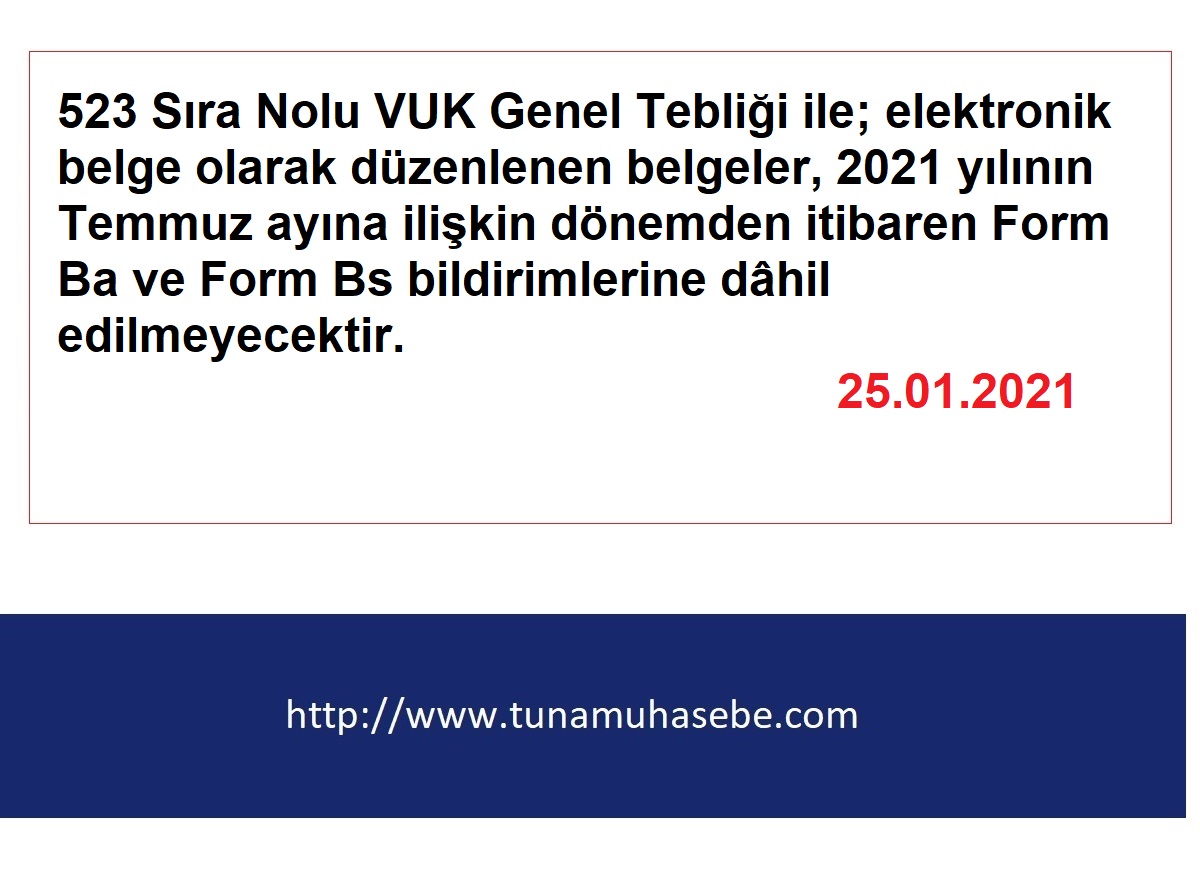 Ba Bs Formlarında Yeni Düzenleme Temmuz Ayında Başlıyor 25.01.2021