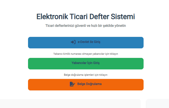 ELEKTRONİK TİCARİ DEFTER SİSTEMİ
