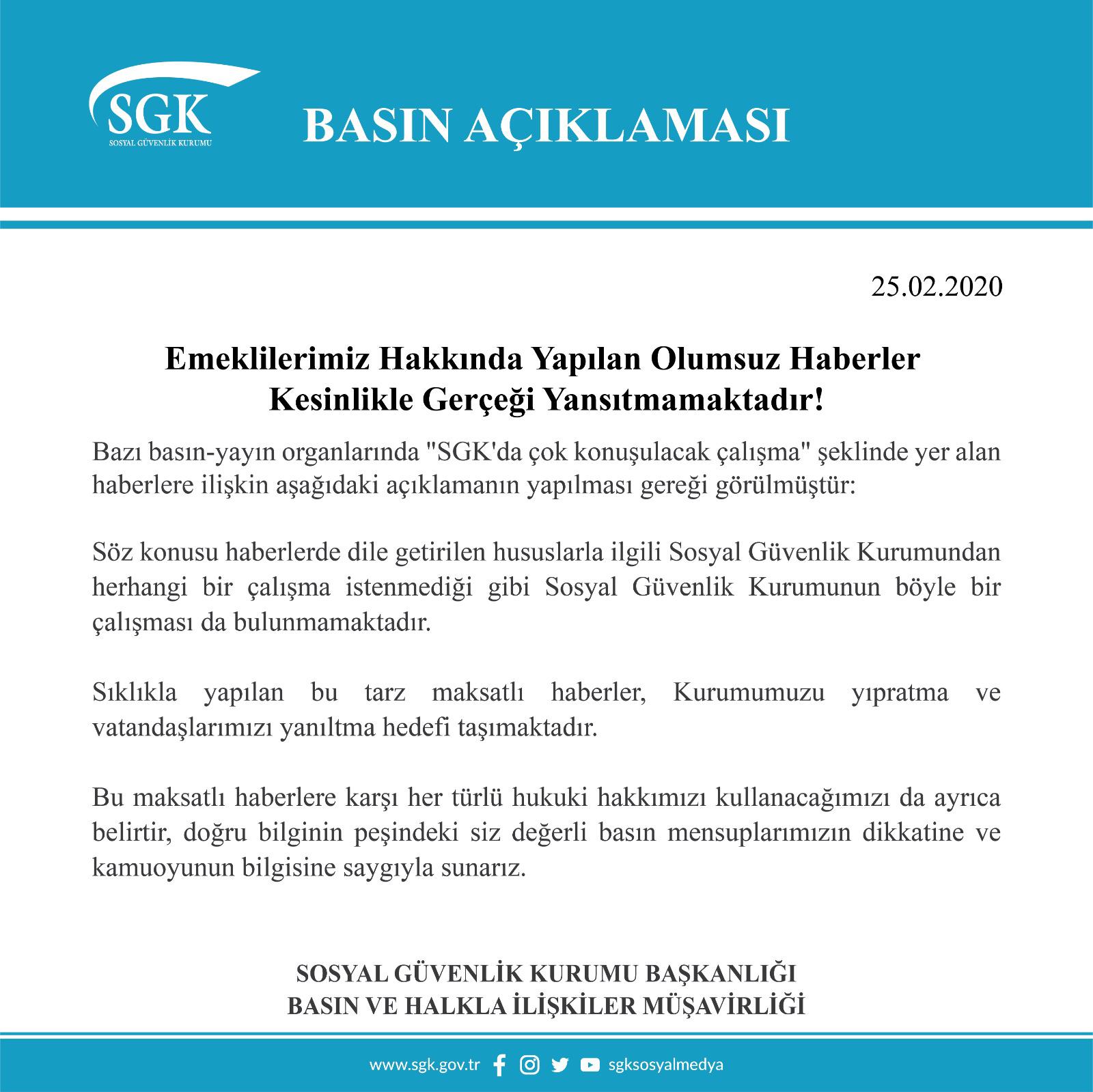 Emeklilerimiz Hakkında Yapılan Olumsuz Haberler Kesinlikle Gerçeği Yansıtmamaktadır